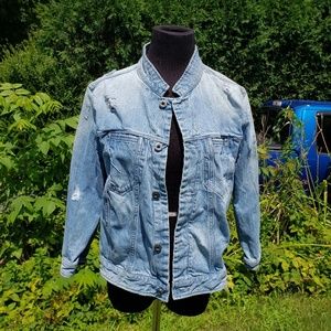 G STAR Light wash distressed jean jacket